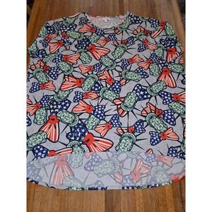 LuLaRoe Women 3XL Irma Statue of Liberty Americana Patriotic High Low Tunic